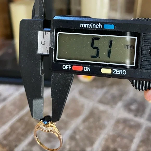 SOLID 14KT GOLD Diamond Sapphire Ring - Picture 14 of 14